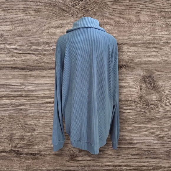 Coofandy Men's Blue 1/4 Zip Blue Sweater - Picture 2 of 6